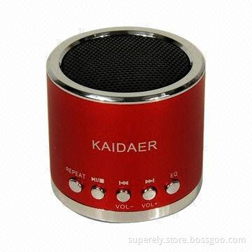 Portable Speaker for USB and TF Card, Built-in Lithium Battery and Multicolor
